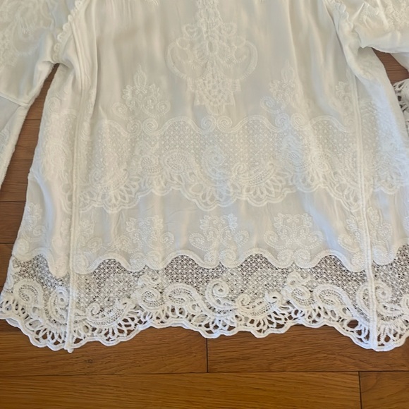 Democracy Boho white flowy top XS - Picture 5 of 5